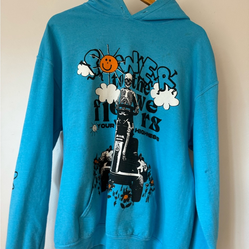 Blue Graphic Hoodie Medium